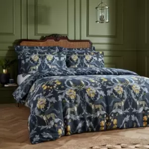 Image of Nouvilla Cheetah Floral Duvet Cover Set Blue