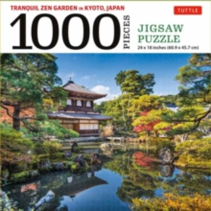 Image of Tranquil Zen Garden in Kyoto Japan- 1000 Piece Jigsaw Puzzle : Ginkaku-ji, Temple of the Silver Pavilion (Finished Size 24 in X 18 in) Game