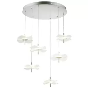 Image of Luminosa Lighting - Luminosa Amsterdam Round Ceiling Pendant, 6 Light 6W led, 4000K, 2800lm, Polished Chrome