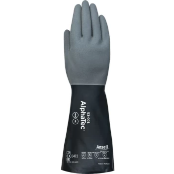 Image of Chemical Resistant Gloves, Nitrile, Black/Grey, Size 7 - Ansell