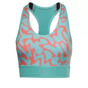 Image of Reebok Running Printed Sports Bra Womens - Semi Classic Teal