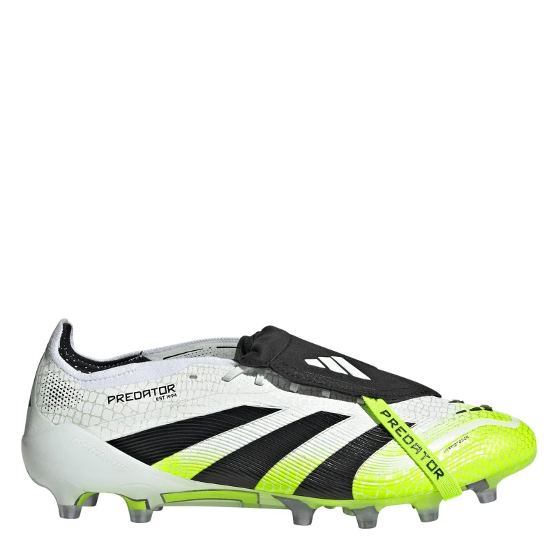 Image of adidas Predator Fold-Over Tongue Mens Astro Turf Football Boots White/Blk/Lemon male 7 (40.7)