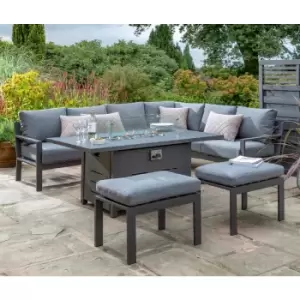 Image of Handpicked Titchwell Corner Lounge Set with Firepit Table - Grey