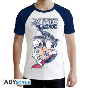 Image of Sonic - Sonict Mens Medium T-Shirt - White/Blue