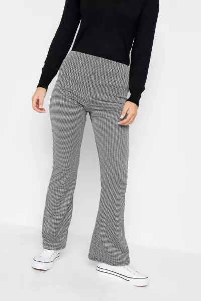 Image of Petite Micro Dogtooth Kickflare Trousers