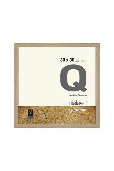 Image of Nielsen Quadrum 30 x 30cm Wooden Picture Frame With Protective Glass Front Light Oak