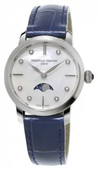 Image of Frederique Constant Womens Slimline Moonphase Diamond Set Watch