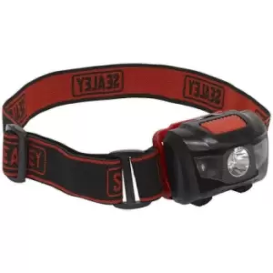 Image of 3W LED Head Torch Spotlight - Adjustable Headband - White LED & 2 x Red LEDs