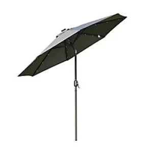 Image of Outsunny Parasol 84D-018CG Metal, Polyester, LED Dark Grey