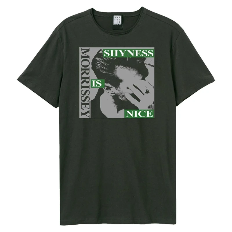Image of Amplified Amplified Men Shyness Is Nice Morrissey T-Shirt in Charcoal Size: Small Charcoal S Male 5063470090419