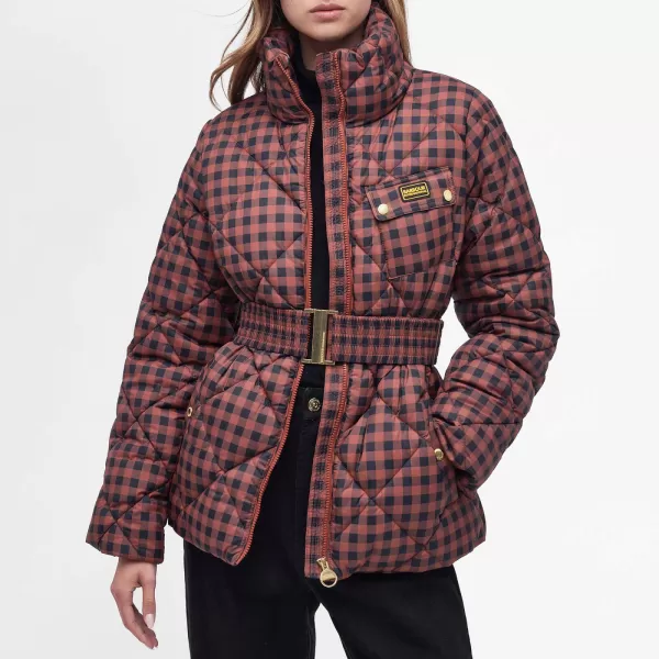Image of Barbour International Aurora Checked Shell Jacket - UK 14