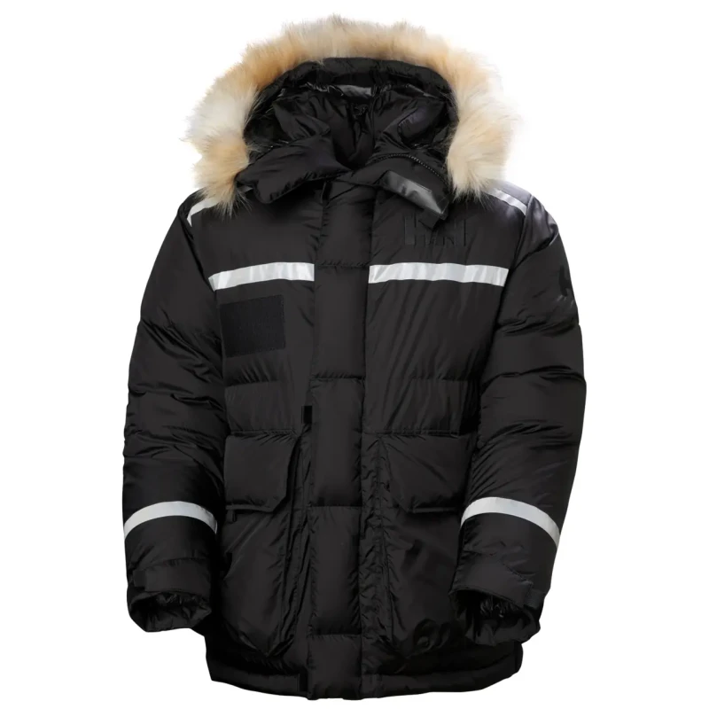 Image of Helly Hansen Long hooded down jacket Helly Hansen Arctic Patrol Noir Unisex M