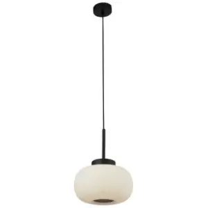 Image of Searchlight Lumina 1 Light Ceiling Pendant With Frosted Ribbed Glass
