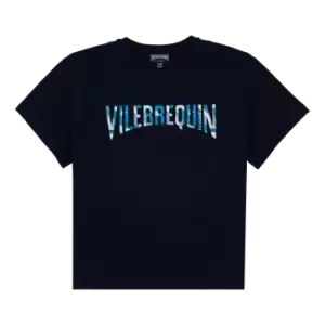 Image of Boys Organic Cotton T-Shirt Shark All Around - Teddy - Blue - Size 8 - Vilebrequin