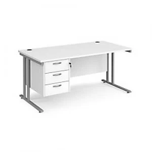Image of Maestro 25 Cantilever Desk with 3 Drawer Pedestal 800mm Oak