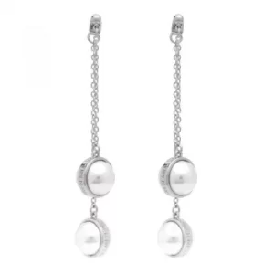 Image of Karen Millen Logo Pearl Double Earrings