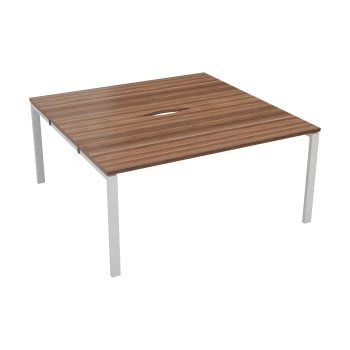 Image of CB 2 Person Bench 1600 x 800 - Dark Walnut Top and White Legs