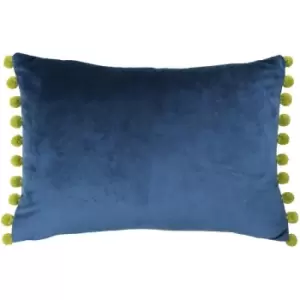 Image of Paoletti Fiesta Rectangle Cushion Cover (35 x 50cm) (Indigo/Olive) - Indigo/Olive