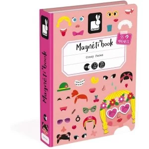 Image of Janod Magneti'Book Crazy Faces Game - Girl Version