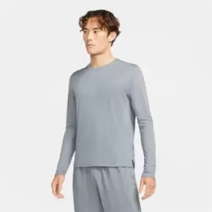 Image of Nike Dri-FIT Miler Mens Long-Sleeve Running Top - Grey