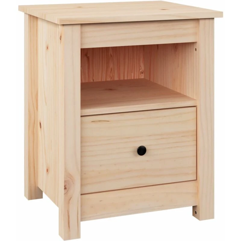 Image of Vidaxl Bedside Cabinet 40X35X49cm Solid Wood Pine, Brown 813709