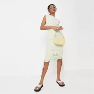 Image of Missguided Tall Ruched Midi Dress - Green