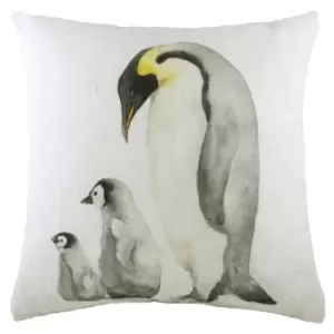 Image of Penguin Family Printed Cushion Multicolour