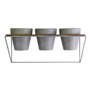 Image of Potting Shed Triple Plant Pot Shelf, Green