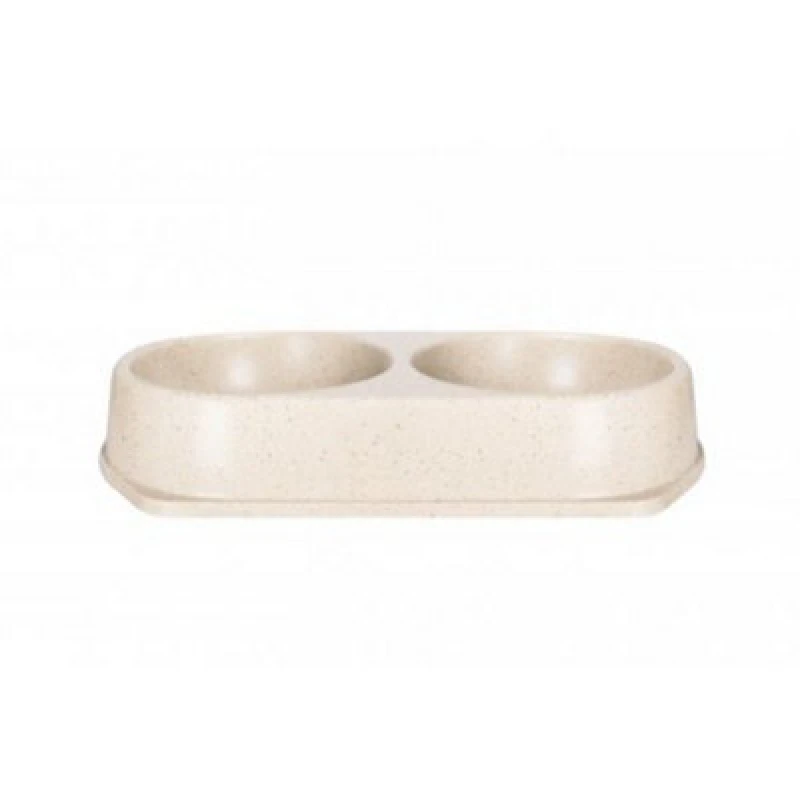 Image of Bamboo Double Bowl Natural 2X450Ml