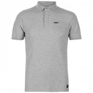 Image of Firetrap Blackseal Textured Collar Polo Shirt - Grey Marl