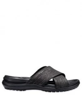 Image of Crocs Capri Shimmer X Band Sandal Black Size 5 Women