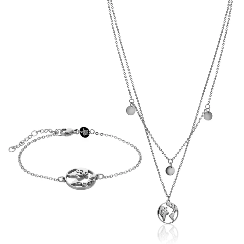 Image of Amelia Parker Necklace and bracelet set Amelia Parker Wanderlust Argente Female TU