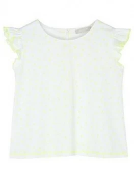 Image of Mintie by Mint Velvet Girls Neon Spot Print T-Shirt - Ivory, Size Age: 11-12 Years, Women