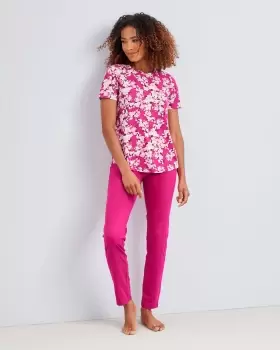 Image of Cotton Traders Womens 2 Pack Short Sleeve PJ Set in Pink