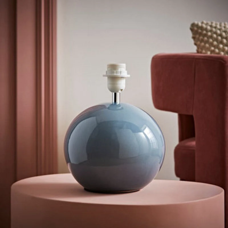 Image of ValueLights Bosco Globe Ceramic Table Lamp Base Teal