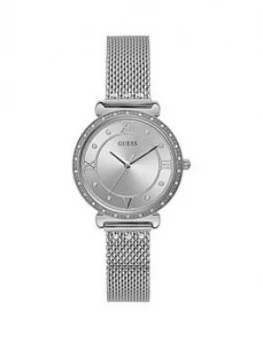 Image of Guess Guess Jewel Silver Sunray Dial Stainless Steel Bracelet Ladies Watch