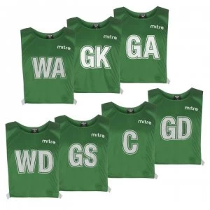 Image of Mitre 7 Pack Netball Mesh Hi Viz Bibs - Green 7 Pack