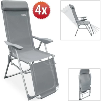 Image of Casaria - Aluminium High Back Folding Chair Set of 4 Folding Camping Garden Chair Model Selection