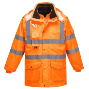 Image of Oxford Weave 300D Class 3 Hi Vis GO/RT 7-in-1 Traffic Jacket Orange S