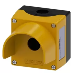 Image of Siemens Yellow Plastic SIRIUS ACT Push Button Enclosure - 1 Hole 22mm Diameter