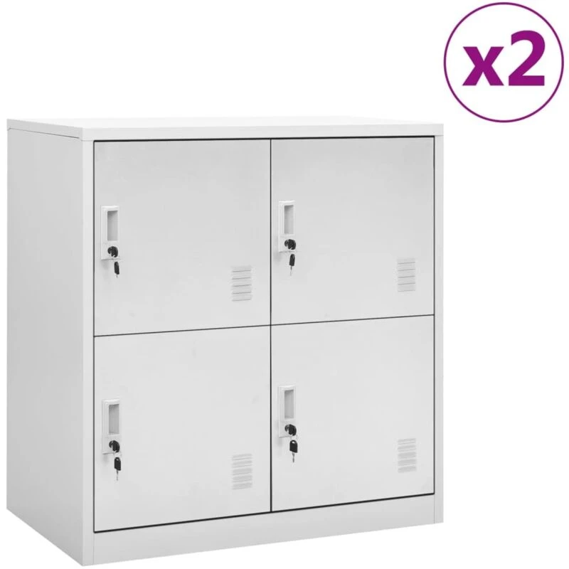 Image of VIDAXL Locker Cabinets 2 pcs Light Grey 90x45x92.5cm Steel Vidaxl 8720286847657