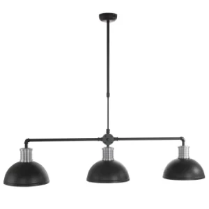 Image of Brooklyn Straight Bar Pendant Ceiling Light Black Matt, Steel Polished, Metal