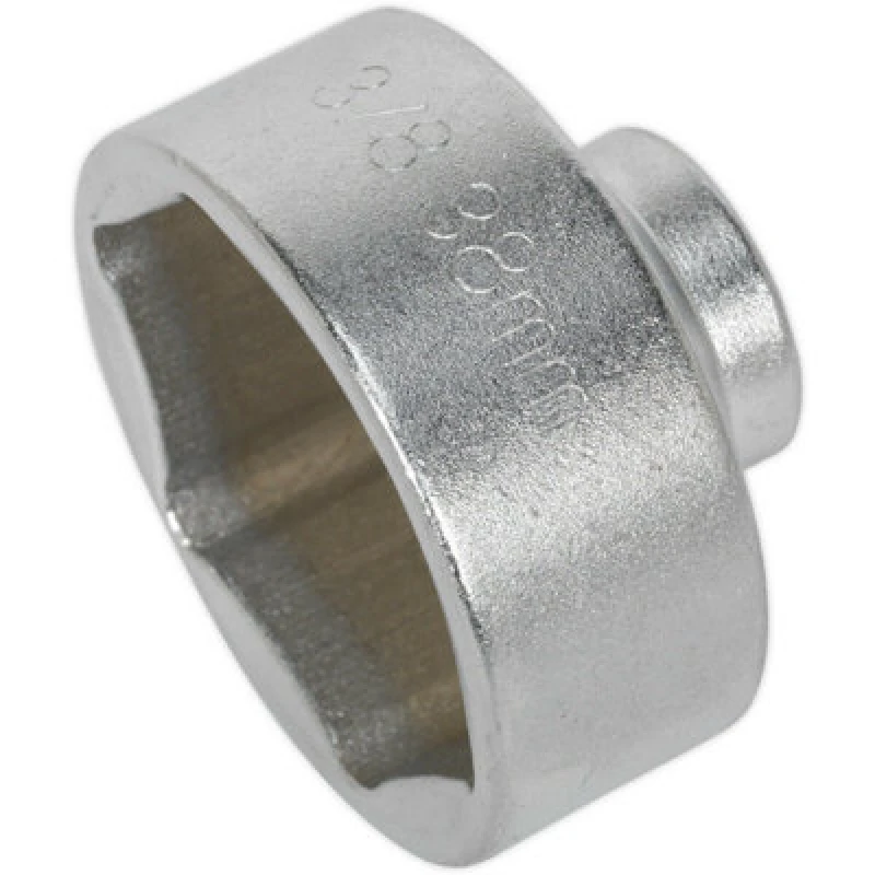 Image of Loops 38mm Low Profile Oil Filter Socket - 3/8" Sq Drive - High Grade Steel Socket Metallics