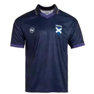 Image of Classicos de Futebol Scotland Retro Fan Shirt Mens - Blue