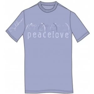 Image of John Lennon Tee Shirt: Peace & Love Light Blue: Medium