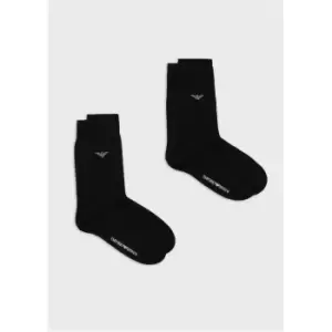 Image of Emporio Armani 2 Pack Cotton Socks - Black