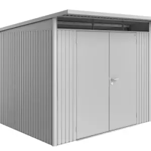 Image of Biohort AvantGarde Double Door Metal Garden Shed 8ft5 x 8ft5 A6 - Metallic Silver