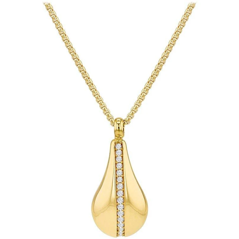 Image of Be You 9ct Gold CZ Teardrop Adjustable Necklace Yellow Gold female 17-18in