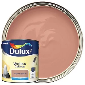 Image of Dulux Walls & Ceilings Copper Blush Matt Emulsion Paint 2.5L