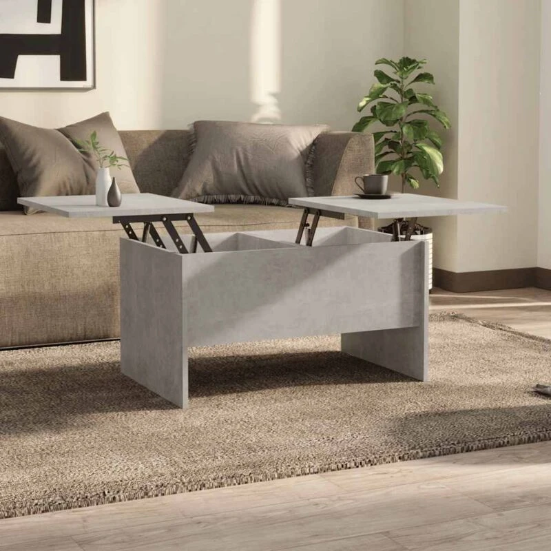 Image of Vidaxl Coffee Table Concrete Grey 80X50X42.5cm Engineered Wood, Grey 809732